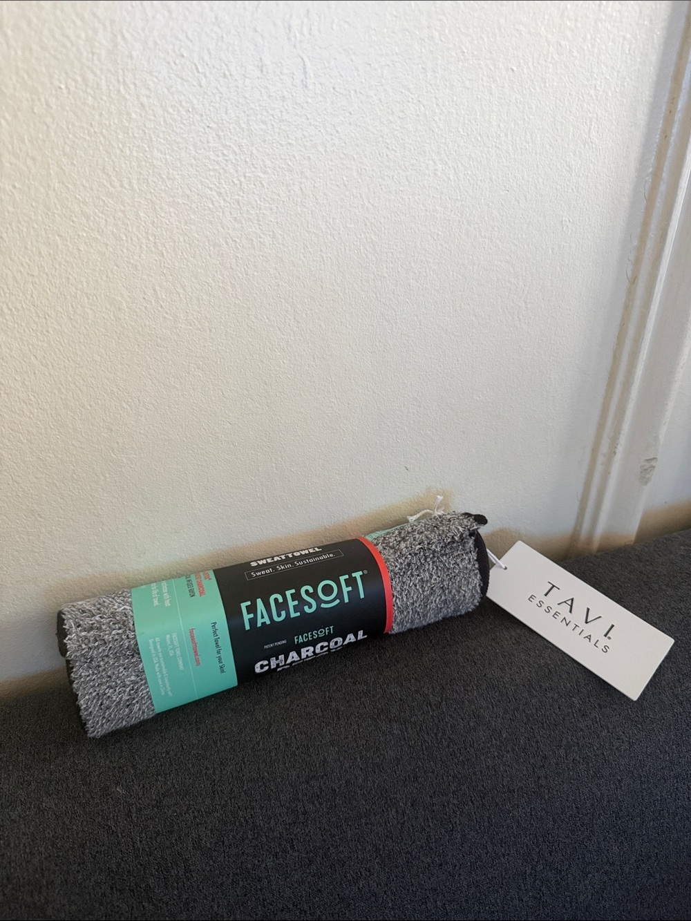 Essentials FaceSoft Accent Pillow Cover in Charcoal and Teal